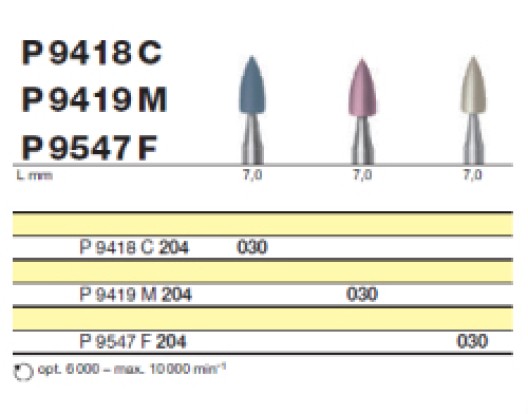 Полировочный бор по керамике 1-я ступень / P 9418 C 204.030, Drendel + Zweiling DIAMANT GmbH, Германия