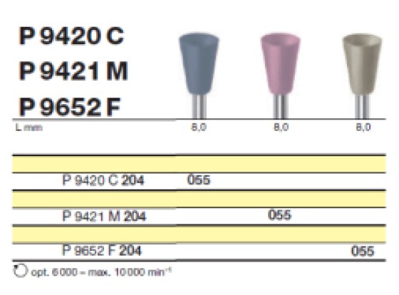 Полировочный бор по керамике 2-я ступень / P 9421 M 204.055, Drendel + Zweiling DIAMANT GmbH, Германия  