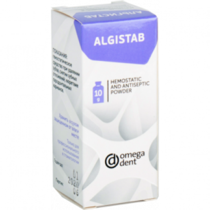 Альгистаб - гемостатический и антисептический порошок (10г), Омега-Дент / Россия